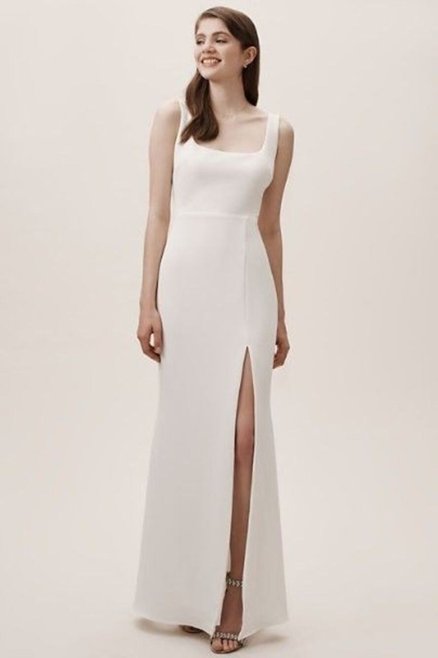 New Anthropologie BHLDN Adena Crepe Dress $198 SIZE 22 Ivory